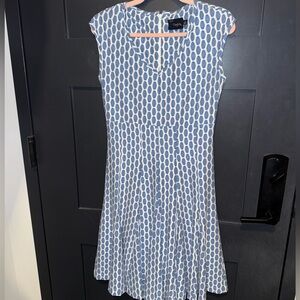 Just Taylor Blue and White Midi Dress